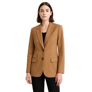 CLOSED Women's Oversized Camel Blazer Double Flap Pockets Wool Blend size Small